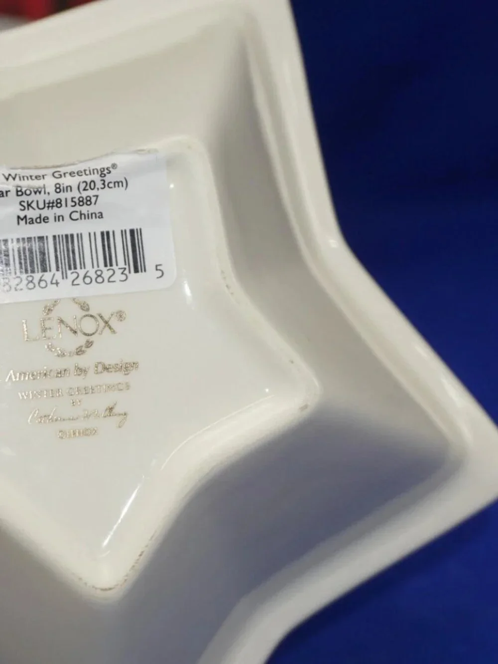 LENOX NEW IN BOX WINTER GREETING STAR BOWL 8x2.75 MINT